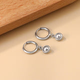 1.6x11mm circle and semi-circle stud earrings