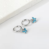 1.6x11mm Circle Butterfly Drop Oil Stud Earrings