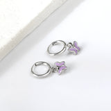 1.6x11mm Circle Butterfly Drop Oil Stud Earrings