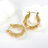 Round uneven with five 2.4mm white pearl earrings 4.7*23.5mm gold color