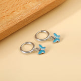 1.6x11mm Circle Butterfly Drop Oil Stud Earrings