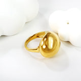 18K Gold Stainless Steel Exaggerated and Minimalist Fusion Style Ring