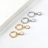 Aretes circulares de 1,6x11 mm con perlas blancas semiovaladas