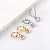 Cercle de 1,6x11 mm avec boucles d'oreilles rondes en diamant blanc