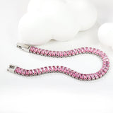 5.6*2.5mm rectangle white/black/purple/blue/pink diamonds clasp bracelet 18cm steel & gold color