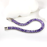 5.6*2.5mm rectangle white/black/purple/blue/pink diamonds clasp bracelet 18cm steel & gold color