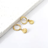 Boucles d'oreilles clous cercle 2x12,7 mm avec coquillage