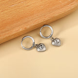 1.6x11mm circle with heart-shaped white diamond stud earrings