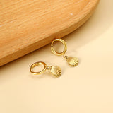 2x12.7mm circle with shell stud earrings