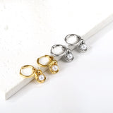 2x12.7mm circle with shaped white pearl stud earrings