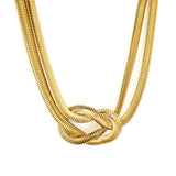 25*16mm snapback knot double chain line width 4mm*40+5cm+6mm round end tag Gold color