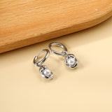 Boucles d'oreilles clous cercle 2x12,7 mm avec perles blanches façonnées