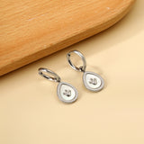 2x12.7mm Circle White Shell Stud Earrings with Drop Crown