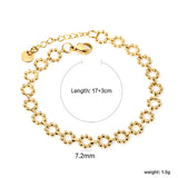 7.2mm seven beads wreath accessory bracelet 17+3+6mm round tail plate Gold color