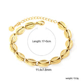 11.4*7.8mm Coffee Bean Accessories 17+5cm+6mm Round Tail Plaque Gold Color