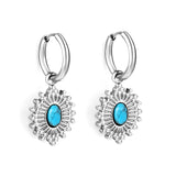 Boucles d'oreilles ovales bleu turquoise