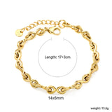 Thick 2*W14*H6mm 8-letter clasp accessory bracelet 17+3+6mm round tail plate Gold color