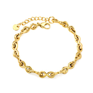 Thick 2*W14*H6mm 8-letter clasp accessory bracelet 17+3+6mm round tail plate Gold color