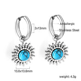 Blue turquoise sun earrings