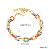 Thick 2*W7.7*H11mm Mixed Color Drops Accessories Buckle Bracelet 17+3+6mm Round Tail Plaque Golden