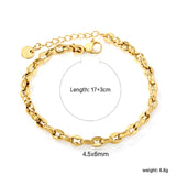 Thick 2.3*Width 4.5*Height 6mmAccessory Clasp Bracelet 17+3+6mm Round Tail Plaque Gold Color