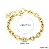 Thick 1.5*Width 6.7*Height 10.2mm Accessories Clasp Bracelet 17+3+6mm Round Tail Plaque Gold Color