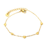 5pcs 5*4.3mm bead edge peach heart accessories(1.5cm interval)17+3cm+6mm round end tags gold color