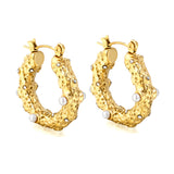 Round uneven with five 2.4mm white pearl earrings 4.7*23.5mm gold color