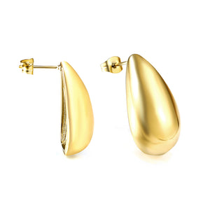 Water drop oval earrings