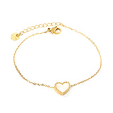 10.7*9.7mm bead edge heart shape with white shells accessories bracelet 17+3cm+6mm round end tag gold color