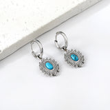 Blue Turquoise Oval Stud Earrings