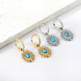 Boucles d'oreilles ovales bleu turquoise