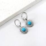 Boucles d'oreilles soleil bleu turquoise