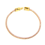 2mm/3mm round purple/pink/mixed/black crystal/white zirconium clasp bracelet 17cm steel/gold color