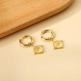 2.5x14mm circle with round eyes and diamond stud earrings