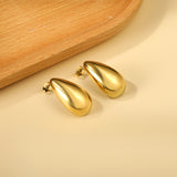 Water drop oval earrings