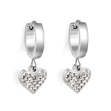 3x12.6mm circle with heart-shaped white clay diamond stud earrings