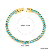 5*3.5mm Oval White/Purple/Red/Pink/Aquamarine/Mixed Color Genuine Zirconium Clasp Bracelet 17cm Steel/Gold