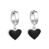 3x12.6mm circle with heart-shaped oil drop earrings