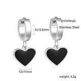 3x12.6mm circle with heart-shaped oil drop earrings