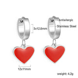 3x12.6mm circle with heart-shaped oil drop earrings