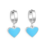 3x12.6mm circle with heart-shaped oil drop earrings