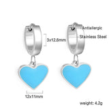 3x12.6mm circle with heart-shaped oil drop earrings