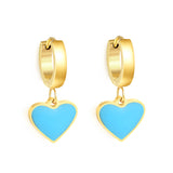 3x12.6mm circle with heart-shaped oil drop earrings