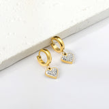 3x12.6mm circle with heart-shaped white clay diamond stud earrings