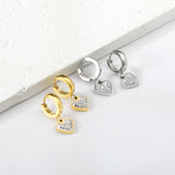 3x12.6mm circle with heart-shaped white clay diamond stud earrings