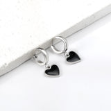 3x12.6mm circle with heart-shaped oil drop earrings