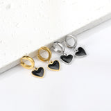 3x12.6mm circle with heart-shaped oil drop earrings