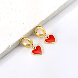 3x12.6mm circle with heart-shaped oil drop earrings