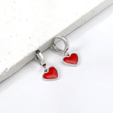 3x12.6mm circle with heart-shaped oil drop earrings